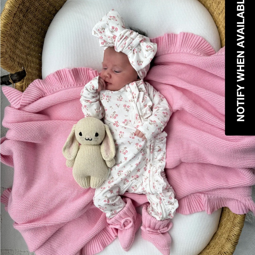 Little & Fern Frill Zip Romper | Paisley Peony 6-12 months